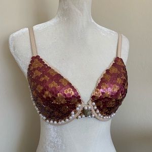 Copper and burgundy mermaid bra top